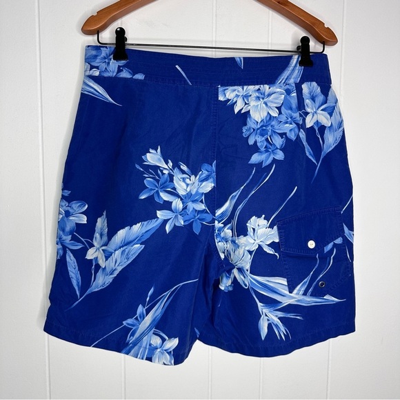 Vintage Polo Ralph Lauren Blue Floral Hawaiian Board Shorts - Picture 9 of 12